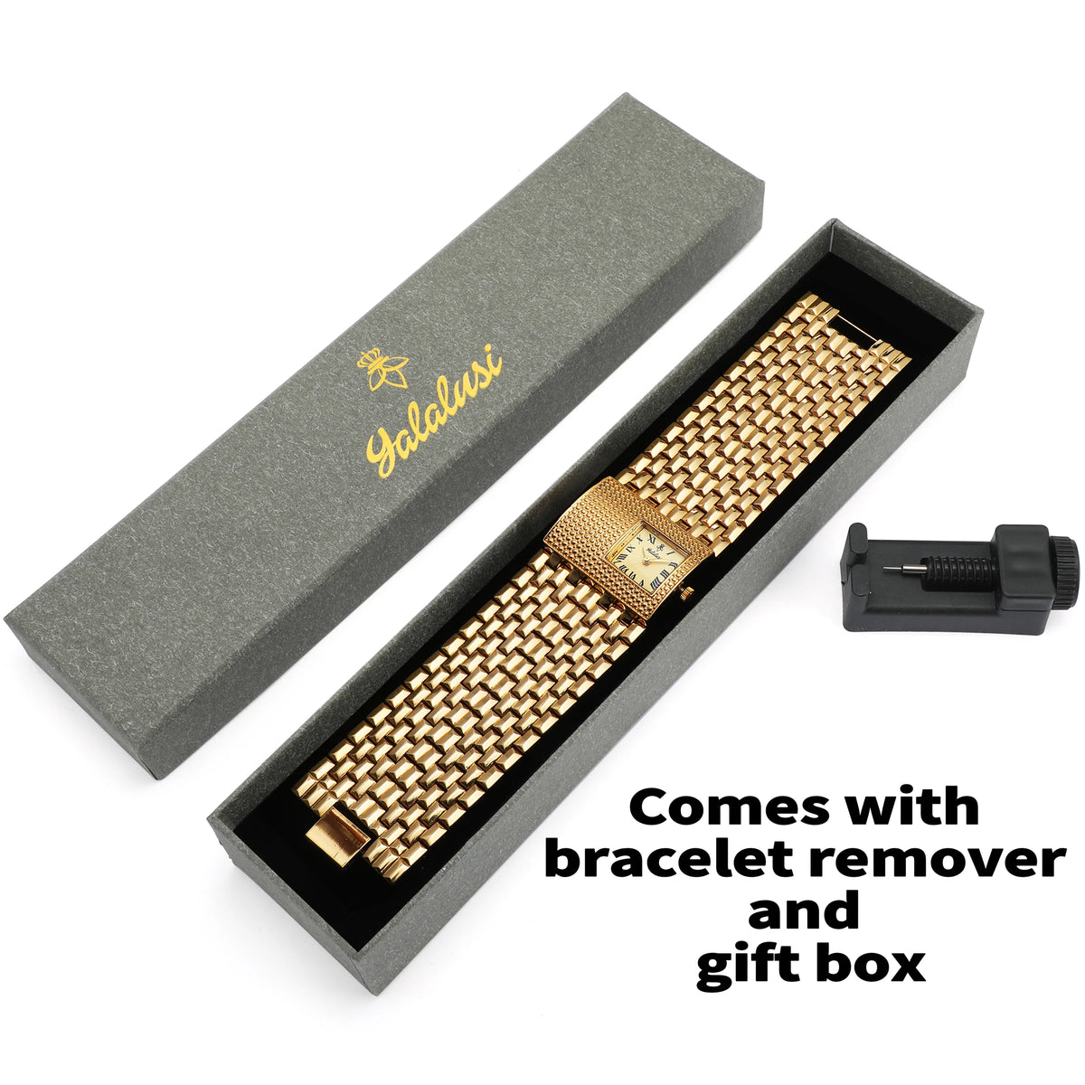 YaLaLuSi Women's Quartz Watch Sculpted Gold Color Elegant Gorgeous Style With Box Watch Remover 2026 Hot New Ion Plating