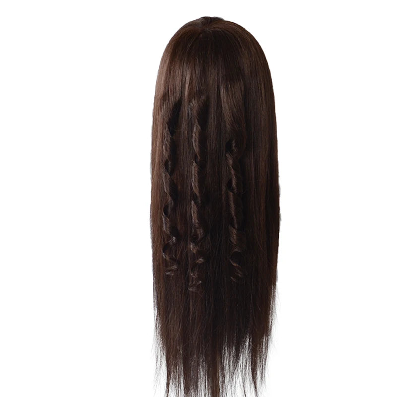 85%Real Hair Doll Head For Hairstyle Hairdressing Professional Mannequin Head Styling To Practice Hot Curl Iron Straighten 2028