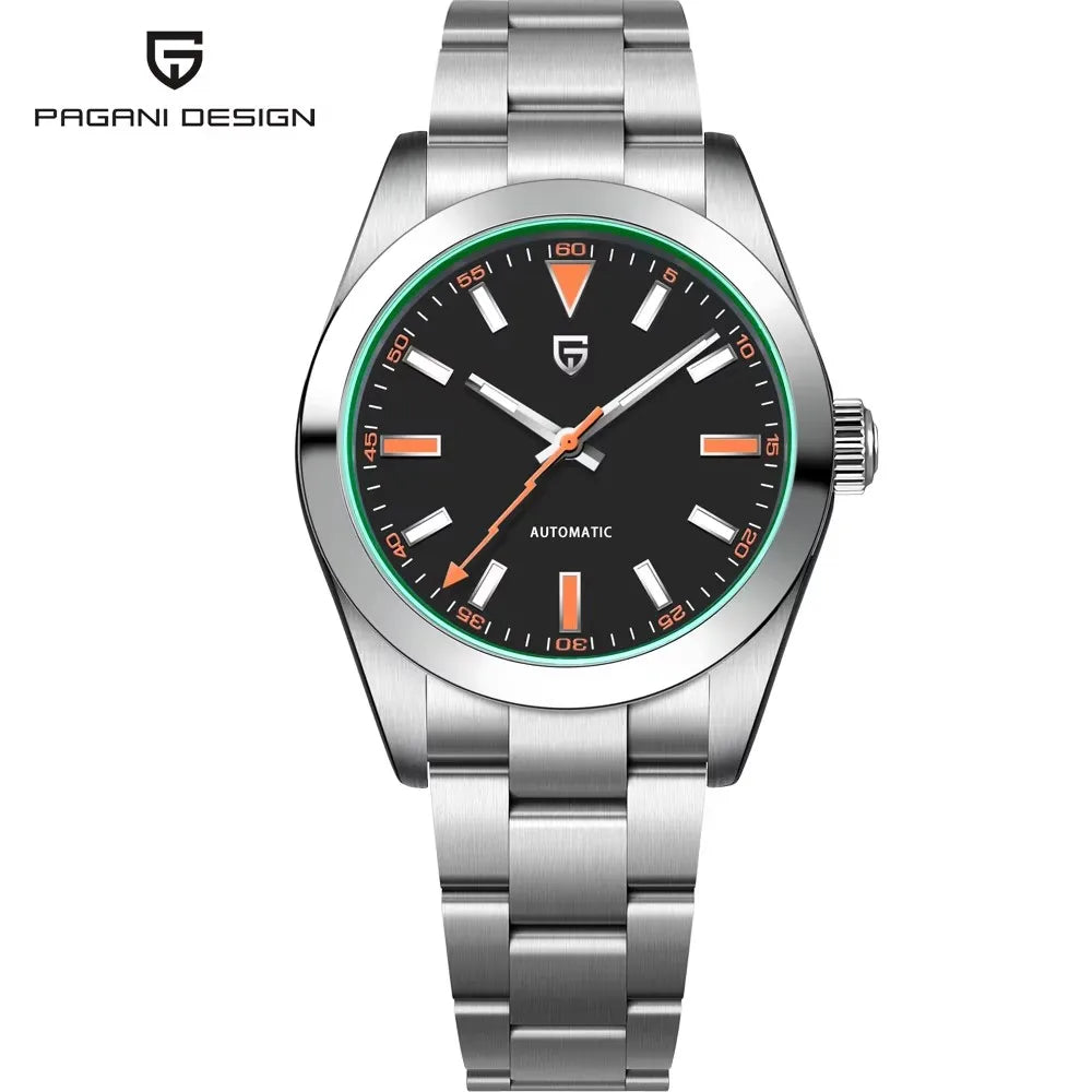 2025 New PAGANI DESIGN Men's Watches Luxury Green Circle Automatic Watch For Men Mechanical Wristwatches AR Sapphire Waterproof