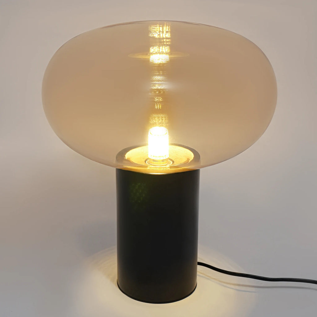 Living Room Table Lamp, Minimalist Bedside Lamp Glass Shade, Art Deco-Style Modern Table Lamp 110-240V for Studies, Bedrooms