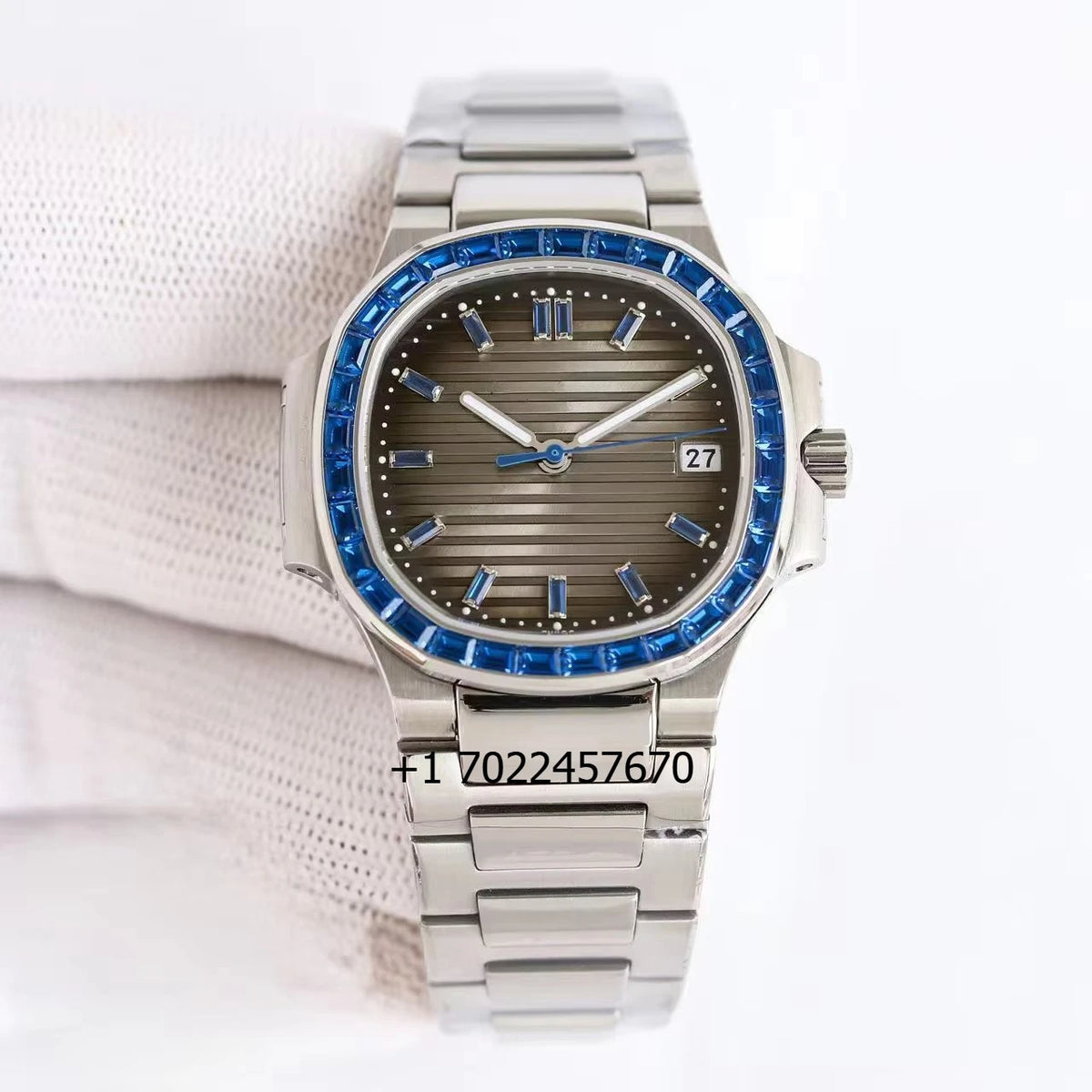Top Designer Custom Logo Luxury Automatic Mechanical Stainless Steel Luminous Diver Watch with Calendar