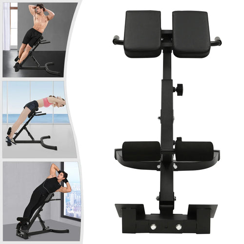 330lbs Hyper Back Extension Roman Chair Abdominal Exercise Equipment Multi-Functional Back Strength Exercise Bench w/Foot Covers