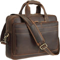 Full Grain Leather Laptop Briefcase for Men, Fits 15.6'' Computer, Business Messenger Work Bag