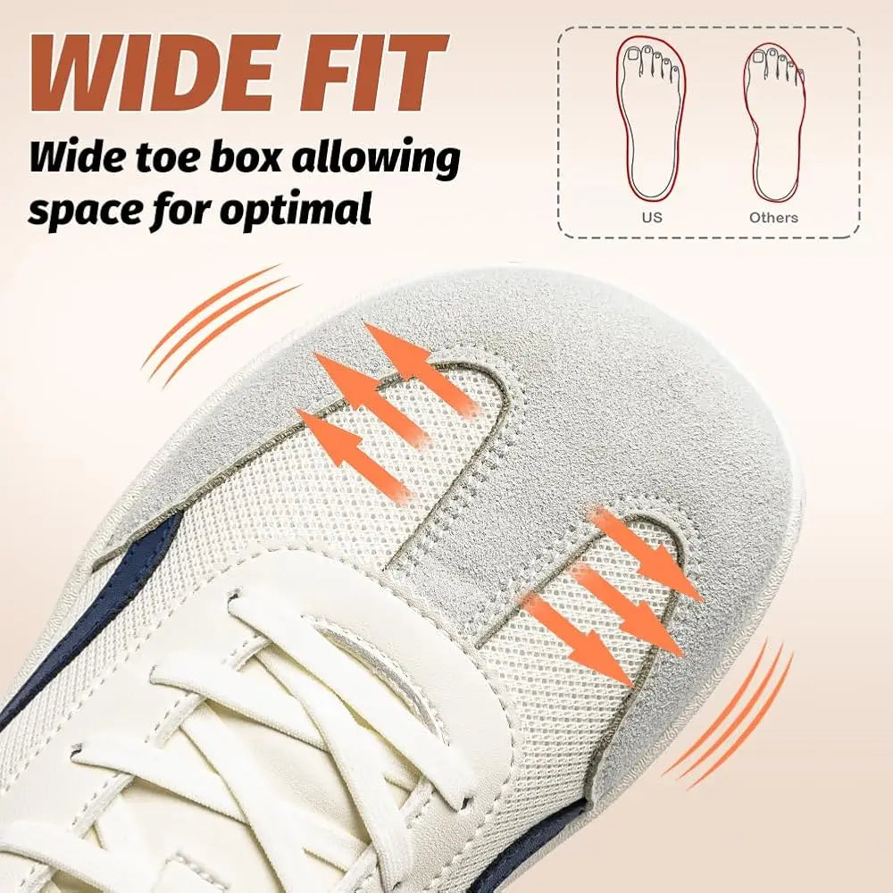 Barefoot Minimalist Shoes Mesh Lightweight Wide Toe Box Slip-on Fashion Sneakers for Womens Mens