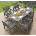 HDPE Outdoor Dining Set, 7-Piece Patio Table and Chairs Set with Umbrella Hole, All-Weather Patio Dining Sets or 6, Durable Pati
