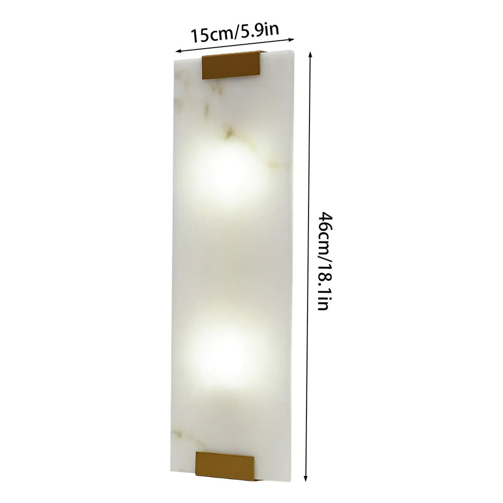 Alabaster Rectangular Wall Light G9 Lamp Base Modern Sconce for Bedroom Kitchen Living Room Interior Lighting 15x46cm