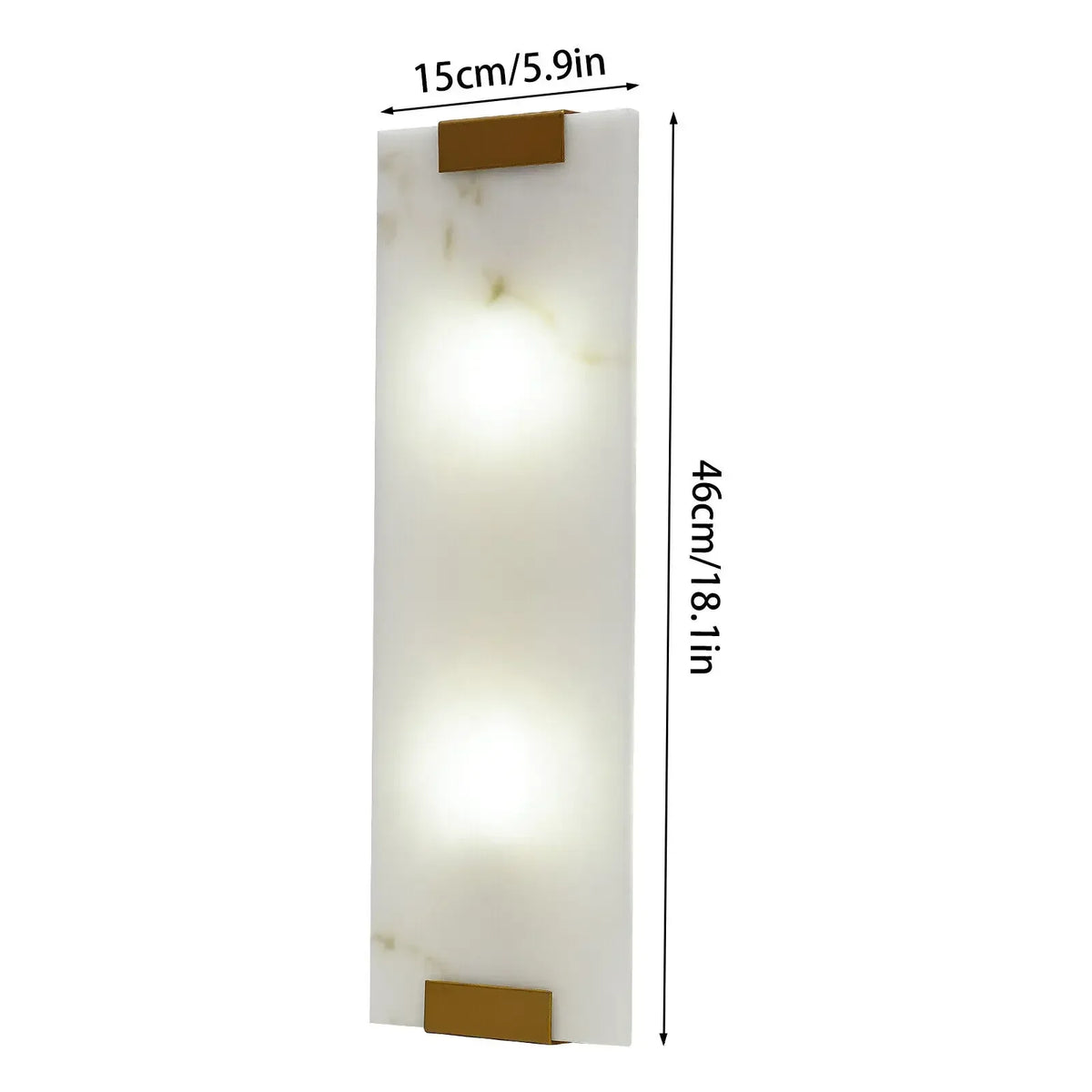 Alabaster Rectangular Wall Light G9 Lamp Base Modern Sconce for Bedroom Kitchen Living Room Interior Lighting 15x46cm