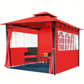 10'x10' outdoor pop-up canopy tent, waterproof heavy duty pavilion with 2 side walls
