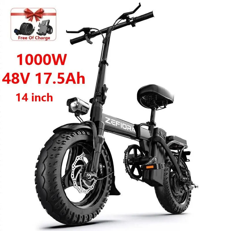 Electric Bicycle 14 26 Inch 1000w 30-60miles 48v 10ah 15ah 17.5ah,adjustable Brake Seat Full Suspension Electric Mountain Bike
