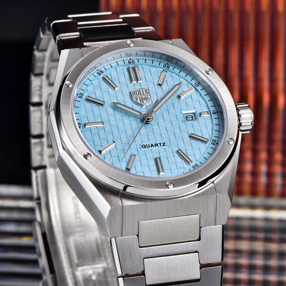 2026 New RollsTimi Mens Watches Top Brand Luxury Quartz Watch For Men AR Sapphire Mirror 100M Waterproof Luminous Man Gift Clock