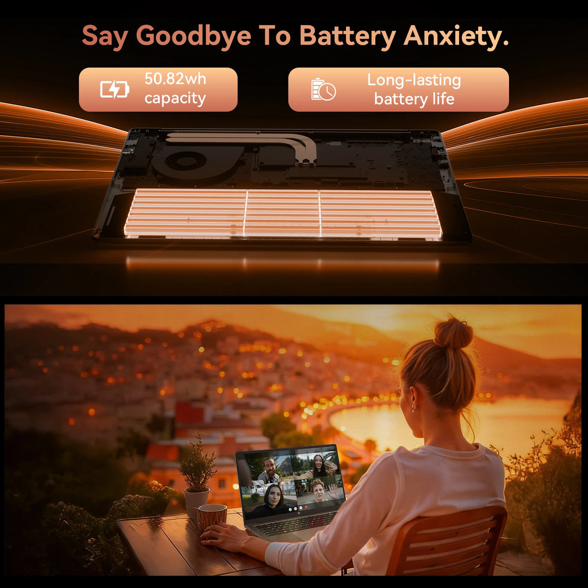 KAMRUI Laptop Computer AMD Ryzen7 H255 Windows Laptop 16 in IPS 16GB DDR5 512GB NVMe SSD Backlit & Numeric Keyboard Wifi6 BT5.2