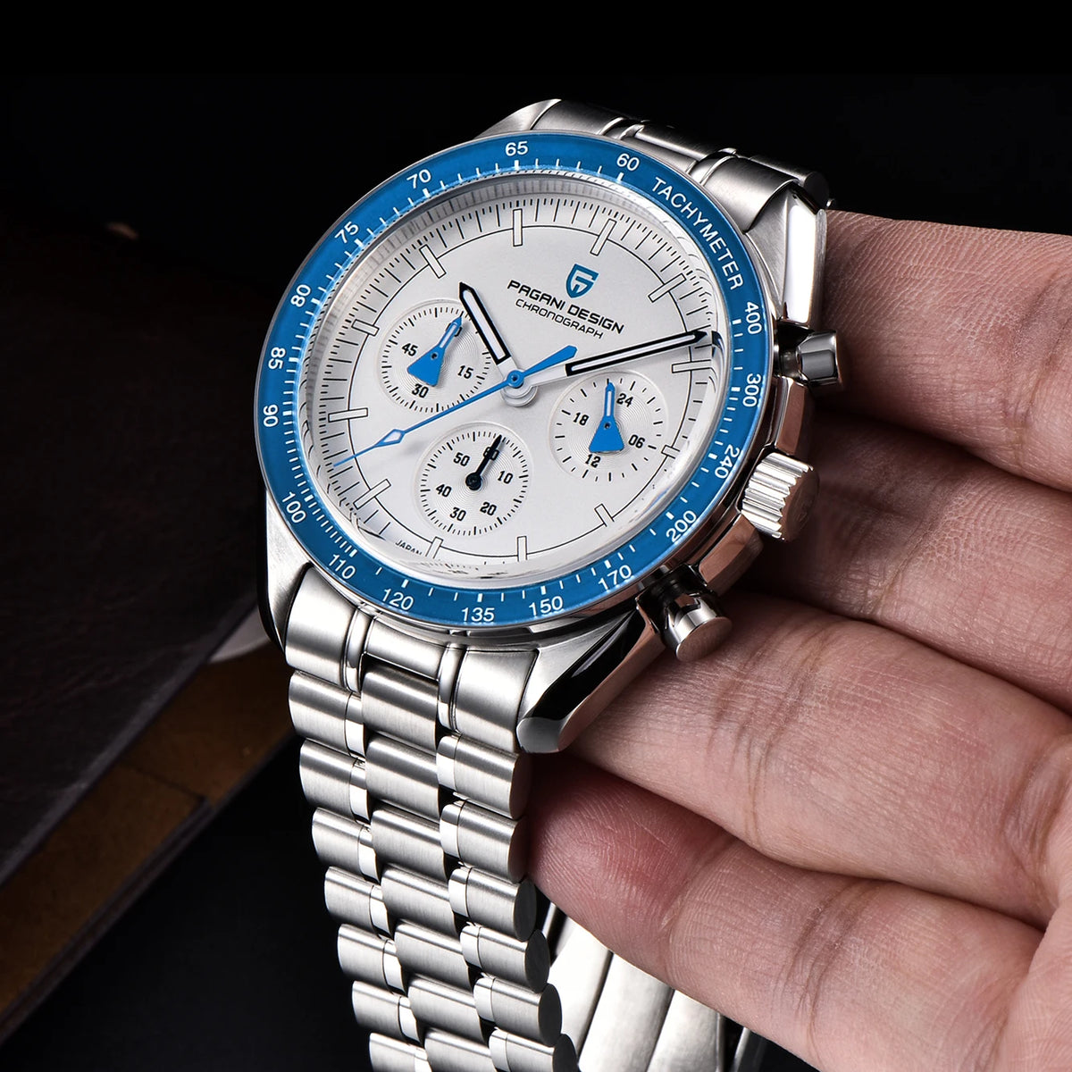 PAGANI DESIGN Fashion Blue Luxury Quartz Watch For Men Sport Chronograph AR Sapphire crystal Luminous Wrist watch Men For 2026