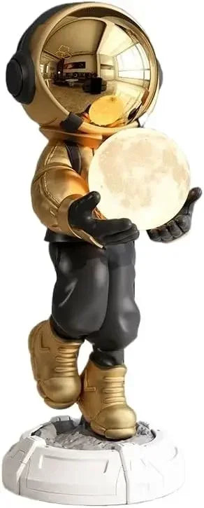 JUNTHORB Astronaut Statue, Spaceman Sculpture, Home Decor Sculpture, Cool Metal mask Decoration, Large Spaceman Figurine Decorat
