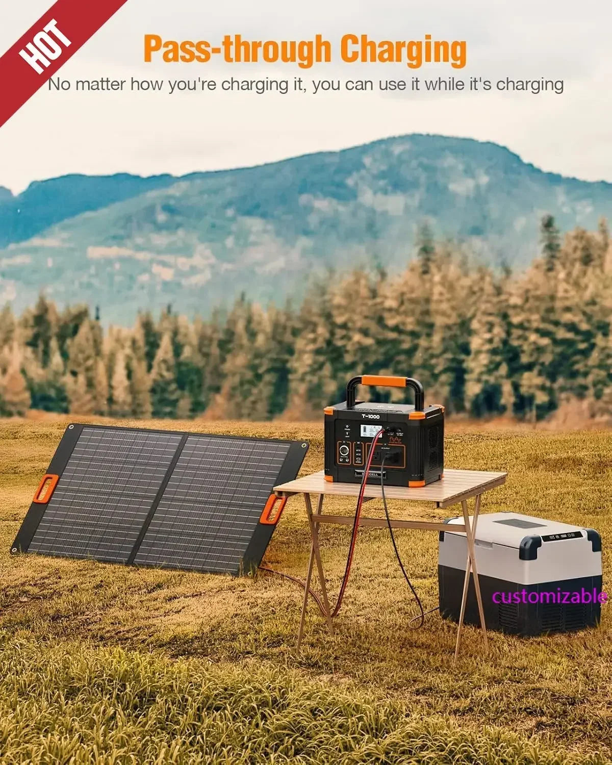 500W Portable Power Station, GRECELL Solar Generator 519Wh (Peak 1000W) Lithium Battery Power Generator with 2*110V AC Outlets