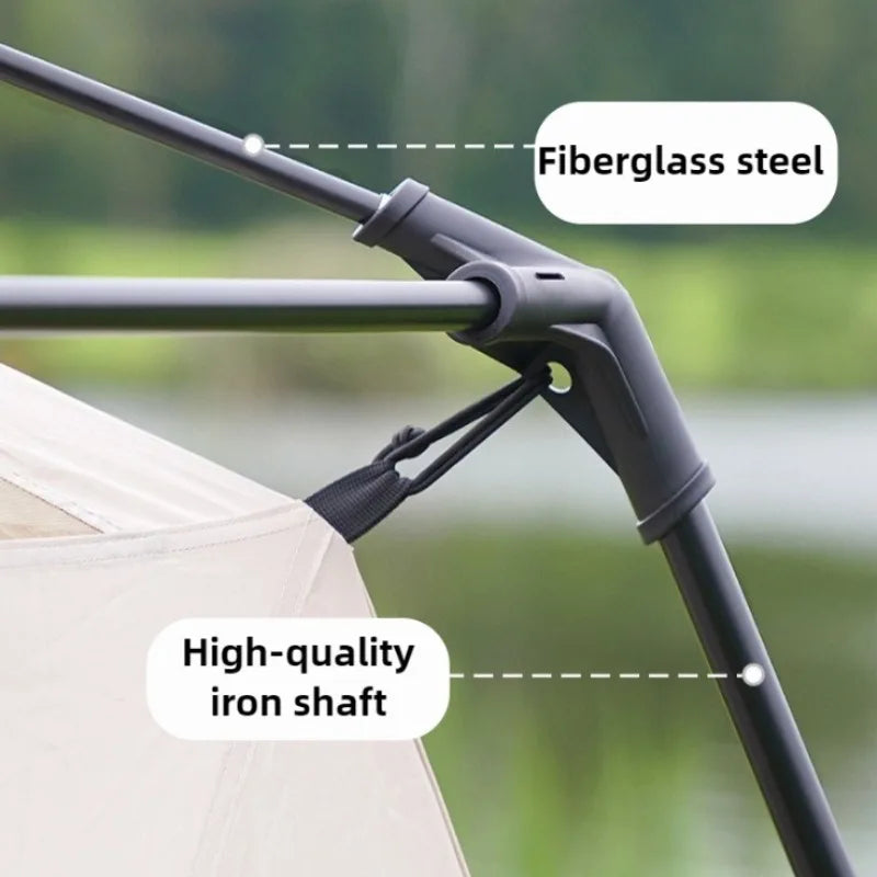 Portable Folding Outdoor Tent Two-bedroom Beach Waterproof Sunshade Luxury Double-layer Tent Family Camping Nature Hike Tents