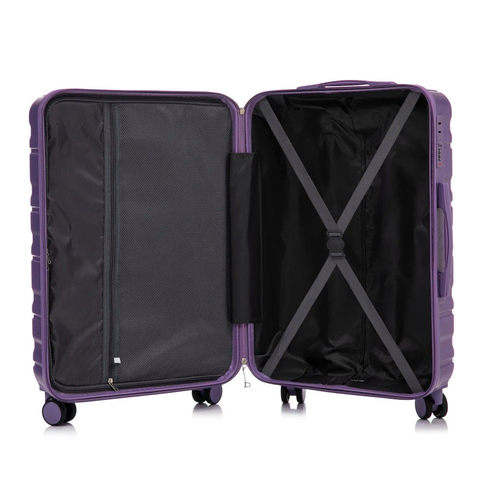 3PCS ABS Luggage Set 20/24/28 Inch Spinner Wheels Carry on Suitcase Matching Color Combination Lock Lightweight Travel Luggage