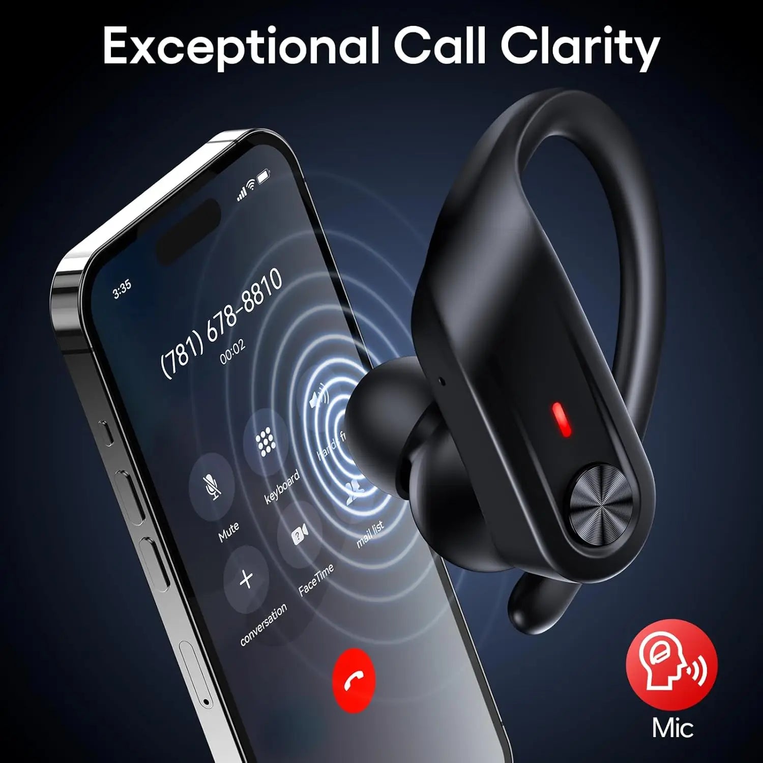 Hybrid ANC Wireless Earbuds with 80H Playtime, Hi-Res Audio, Transparency Mode, IPX7 Waterproof for Sports Travel