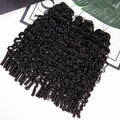 Burmese Curly Crochet Human Hair Extension Water Wave Brazilian Weave Pre Separated Knotless Feather Crochet Hair Bundles Black
