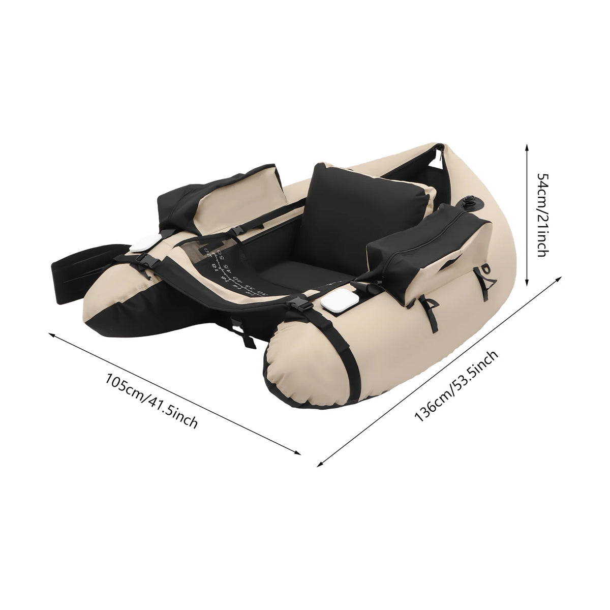 Inflatable Fishing Boat,Portable Oxford Cloth Fishing Boat,136*105*54cm Outdoor Fishing Boat,130kg Weight Capacity,for Fishing