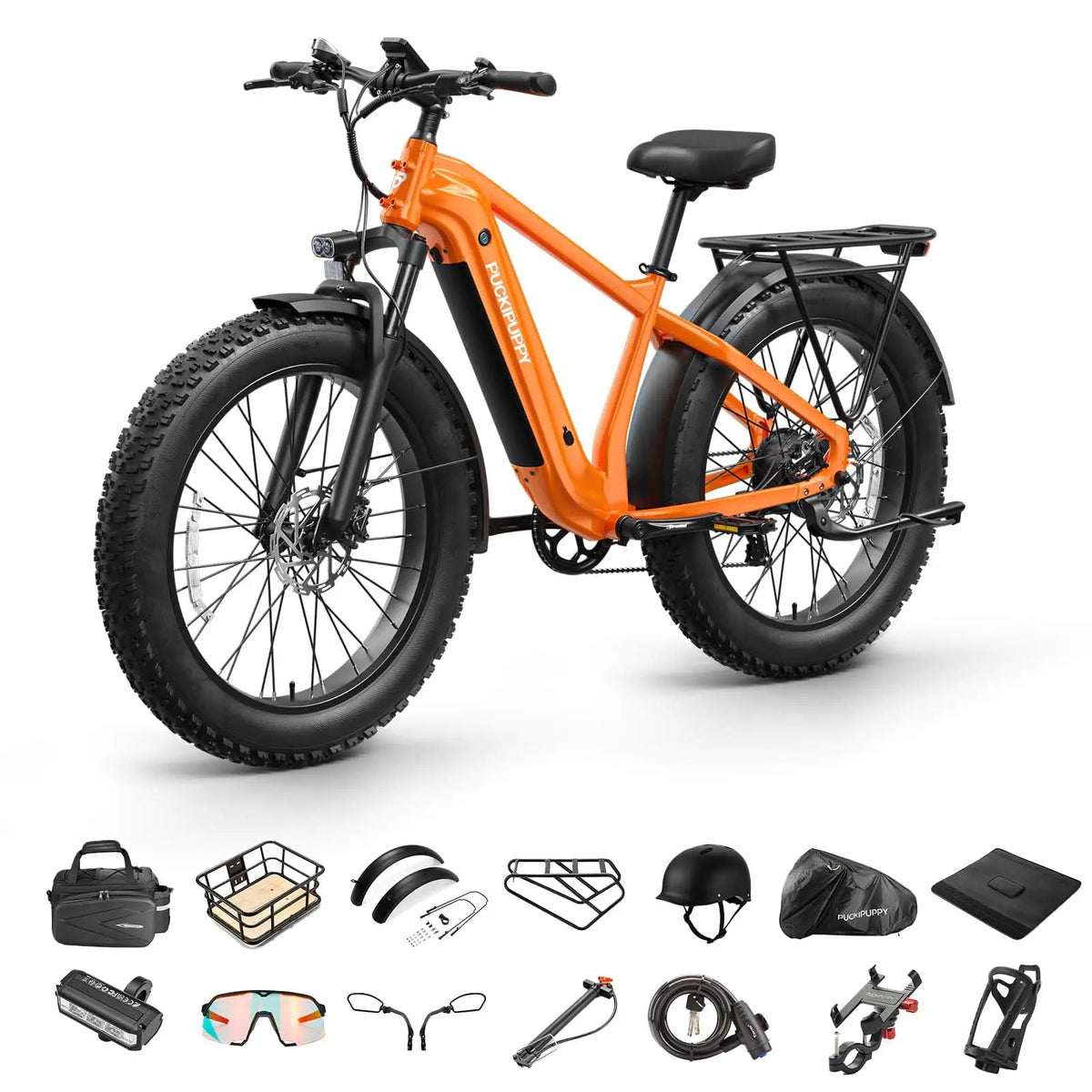 PUCKIPUPPY Beagle II Electric Bike for Adults 960W Peak 48V 15AH Ebike with Luxury Accessory Pack and Extra 15Ah Battery