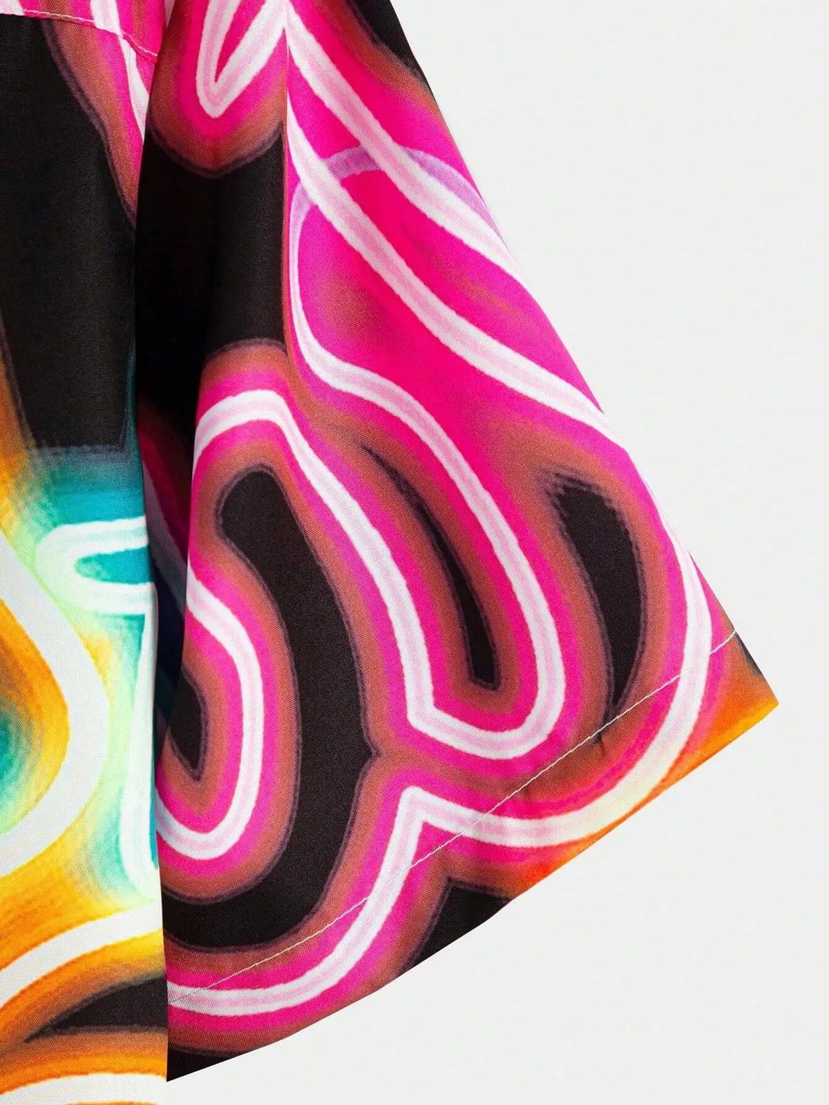 Men's Short Sleeve All-Over Abstract Swirl Print Casual Shirt