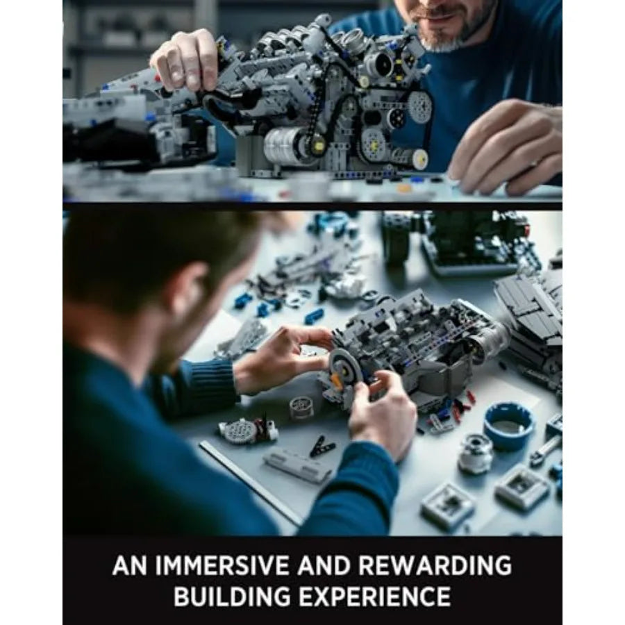 V8 Engine Building Set Exclusive Advanced Collector's Engine Model Physical Science Experiment Toy for Adults Home or Office De