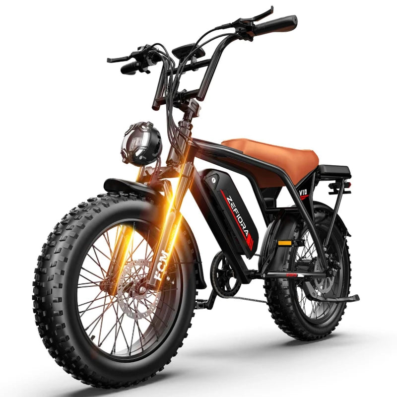 Zefiora V10 20 Inch Fat Tire Ebike,48v Aluminum Alloy 2000w Electric Bicycle,for Mountainous Snowy Areas Cycling Electric Bike