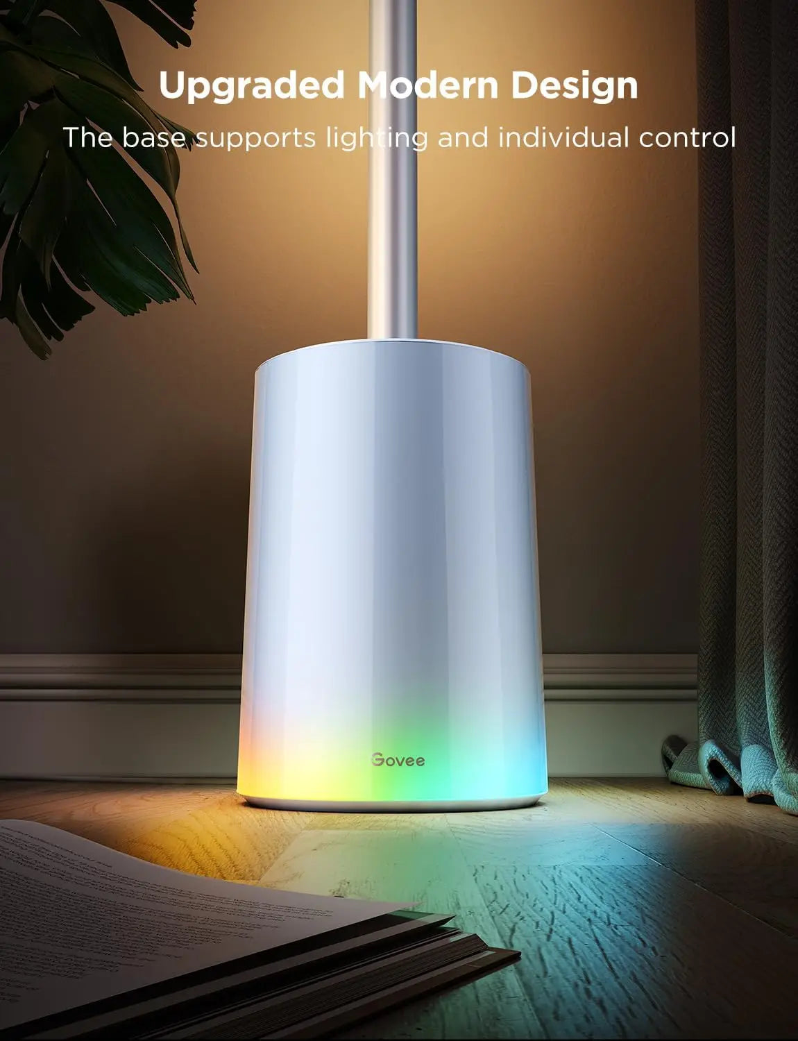 Smart RGBIC Floor Lamp with Voice Control, Music Sync, 1725lm Brightness for Living Room & Bedroom