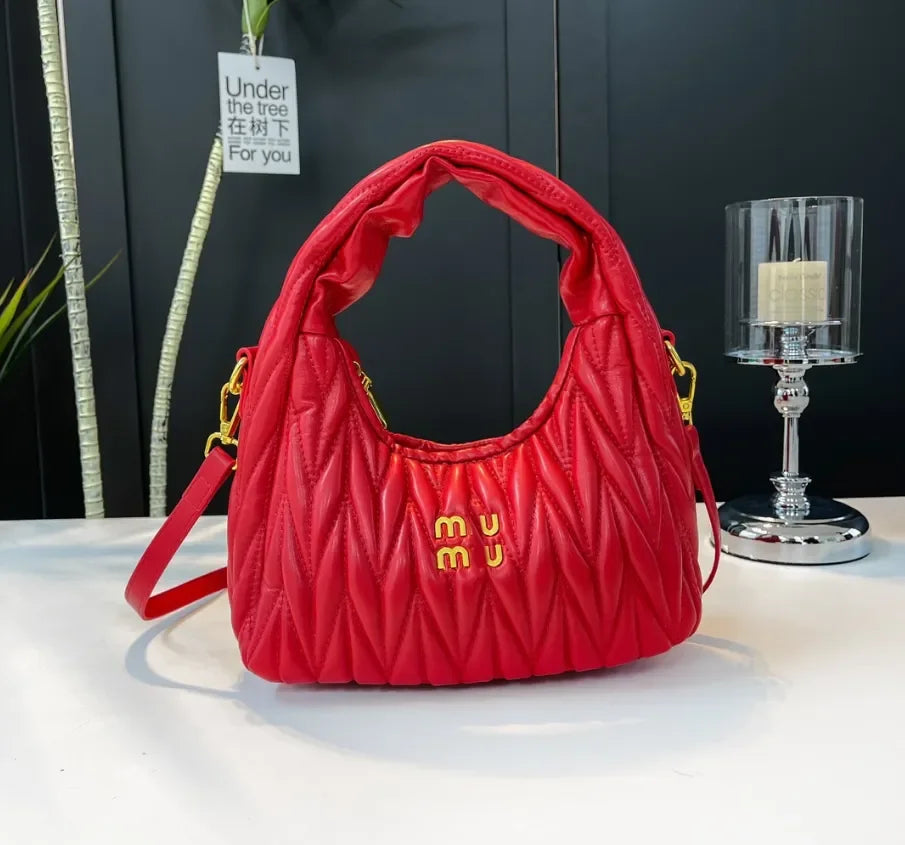 Designer Hobo Bag for Women - 2024 10A Underarm Bag, Leather Shoulder Bag with Gold Hardware, Versatile Casual Handbag