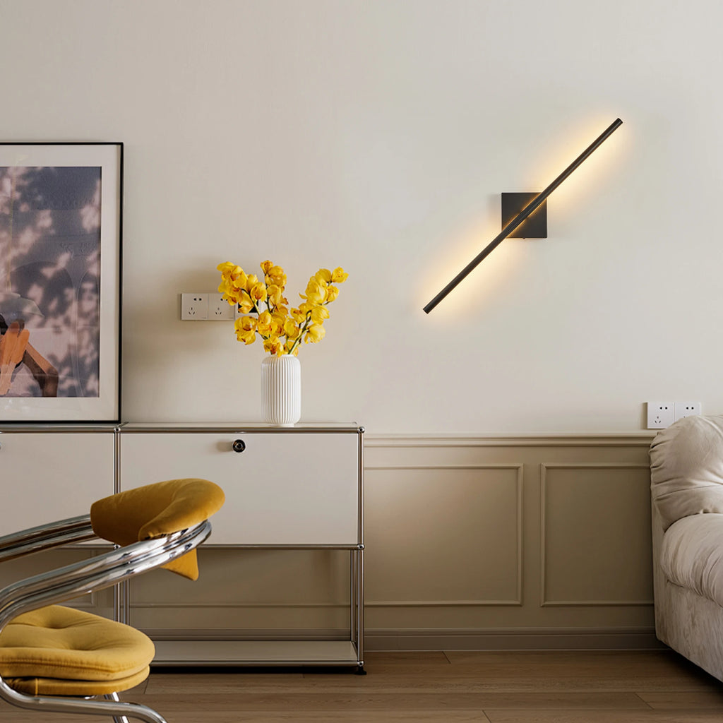 2-Pack Modern Minimalist Black Wall Lights 360° Rotatable Remote-Controlled Dimmable Color-Adjustable LED