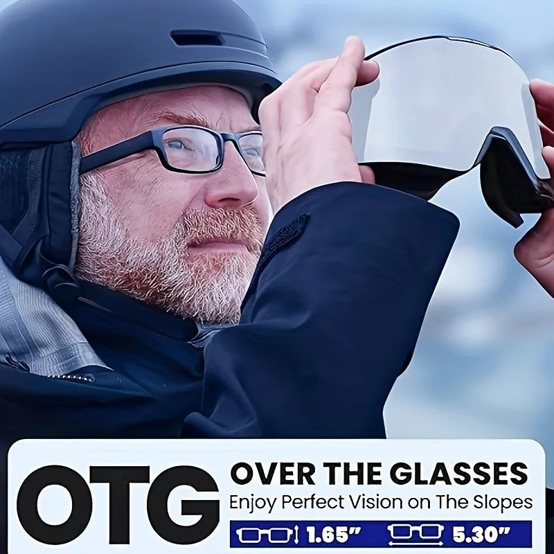 OutdoorMaster Falcon Ski Goggles Lens by ZEISS, OTG Snowboard Goggles Anti-fog, Magnetic Interchangeable Lens, Snow Goggles