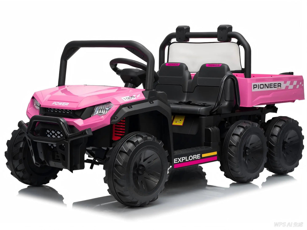 24V 2 Seater Kids Ride on Toy, 4WD 3 Speeds Electric Dump Truck With Remote Control For Children 4-8