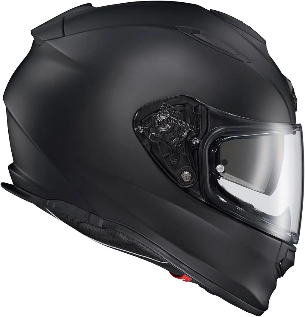 Ryzer Full Face Motorcycle Helmet with Pinlock Ready Shield with Integrated Speaker Pockets DOT ECE Approved Solid (Matte Black-