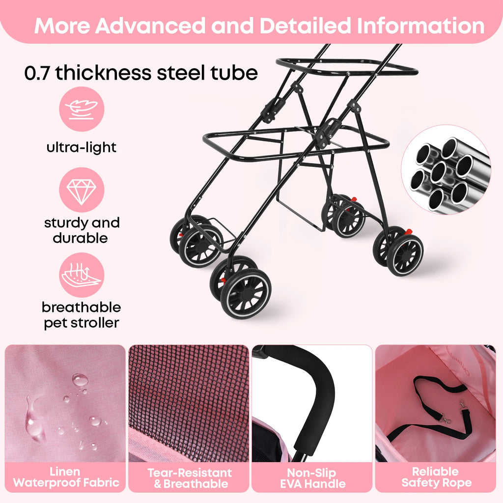 Double Pet Stroller for Dogs and Cats,Cat Strollers for 2 Cats,Double Dog Stroller for 2 Small Medium Dogs