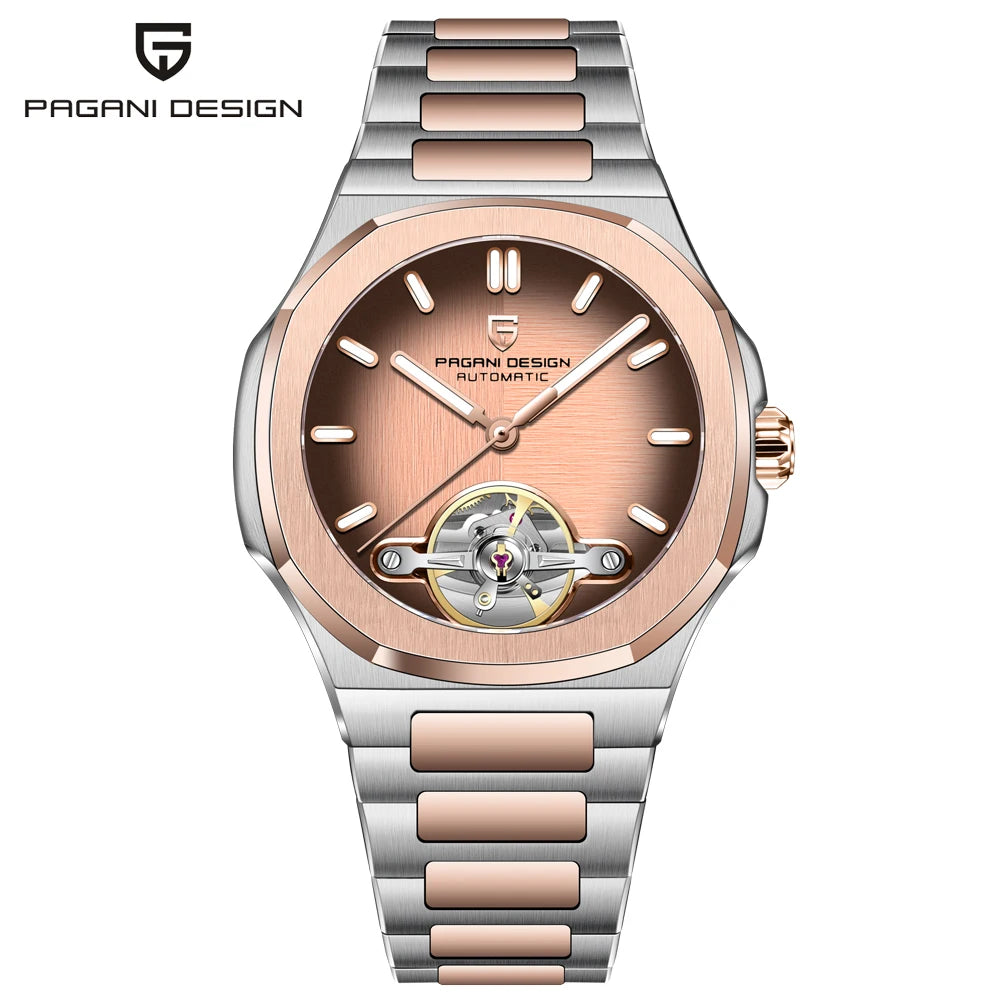 2026 New PAGANI DESIGN Tourbillon Men's Mechanical Watches Gold Luxury Automatic Watch For Men AR Sapphire Waterproof Luminous