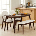 Dining Table Set or 4, w/ 2 Upholstered Chairs, Bench Seat, 4-Piece Dining Set, Compact -Century ern Kitchen Table & Chair or Ki