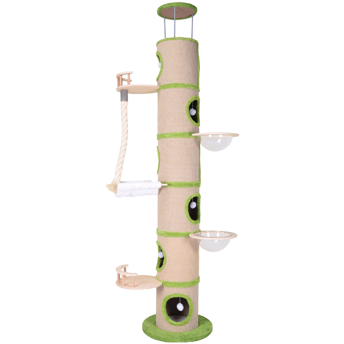 Tall Cat Tree Tower with Sisal Scratching Pad Cat Climbing Frame Super Large Cat Tree Tower for Maine Coon Cats