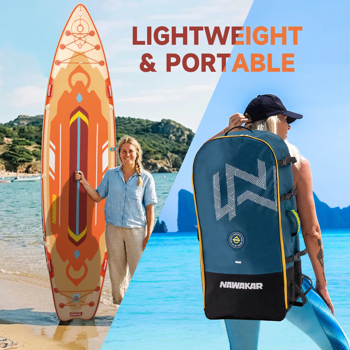 Nawakar Inflatable Paddle Board 400x100x15cm Big Size Stand Up Paddling Board SUP Waterproof Surf Sup Board with SUP Accessories
