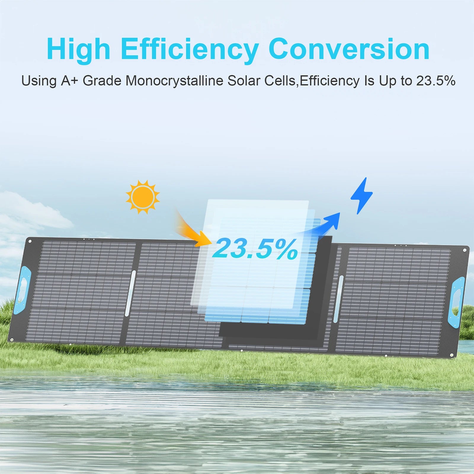 E-POWO Portable Solar Panel 800W 440W 400W 220W 110W ETFE Foldable Solar Charger for Power Station Camping RV Hurricane Phones