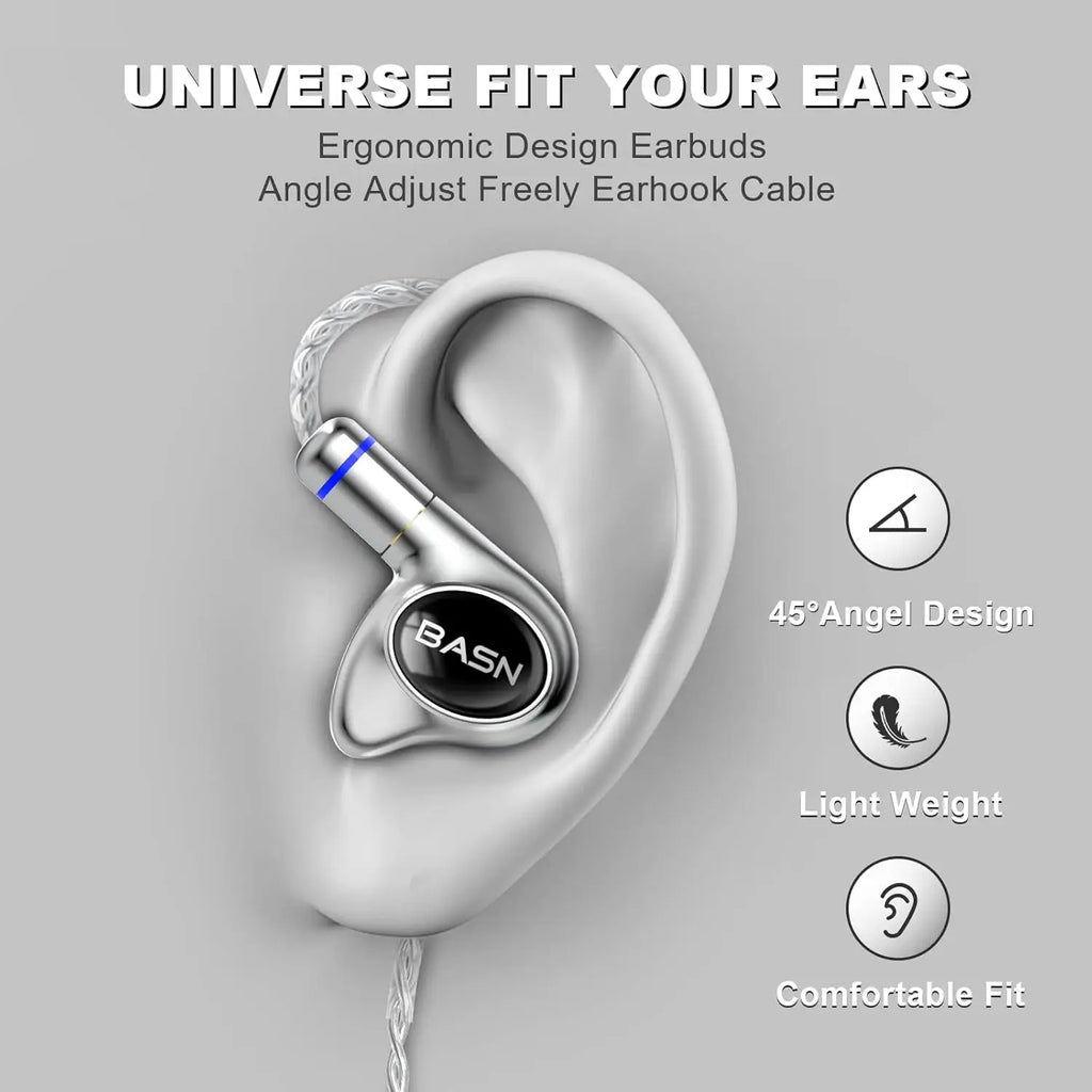 Professional 4-Driver In-Ear Monitors for Musicians, Noise Isolating with Enhanced Bass, CNC Metal Shell, Detachable Cables