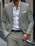 Men's Single Breasted Brown Suit Jacket And Pants Set