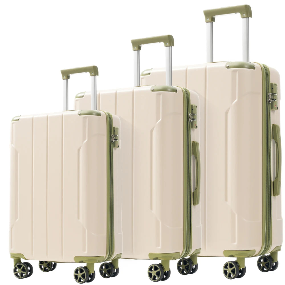 20/24/28" ABS Expandable Hardshell Luggage Set 3PCS Double Spinner Wheels TSA Lock for Travel Women Men
