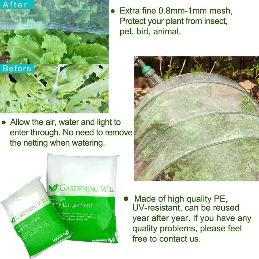 x 50Ft Mosquito Bug Insect Bird Fine Mesh Net Barrier Hunting Blind Garden Screen Netting for Protect Your Plant Fruits Flower