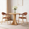 Dining Chairs Set of 2, Modern Linen Fabric Upholstered Kitchen Side Chairs, Orange