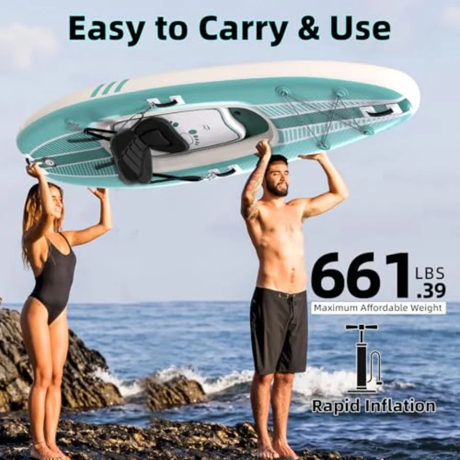 2-Person Inflatable Kayak with Drop-Stitch Floor Lightweight Portable Durable Solo Kayak for Fishing Touring and Recreational P