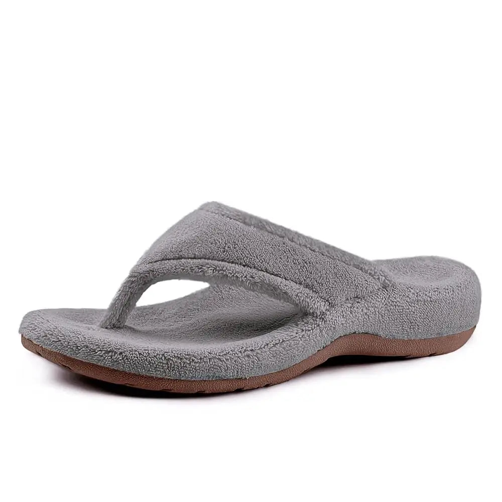 Women's Flip Flop Slippers with Arch Support Orthotic Insole Fuzzy Slides Thong Slippers for Women Indoor and Outdoor