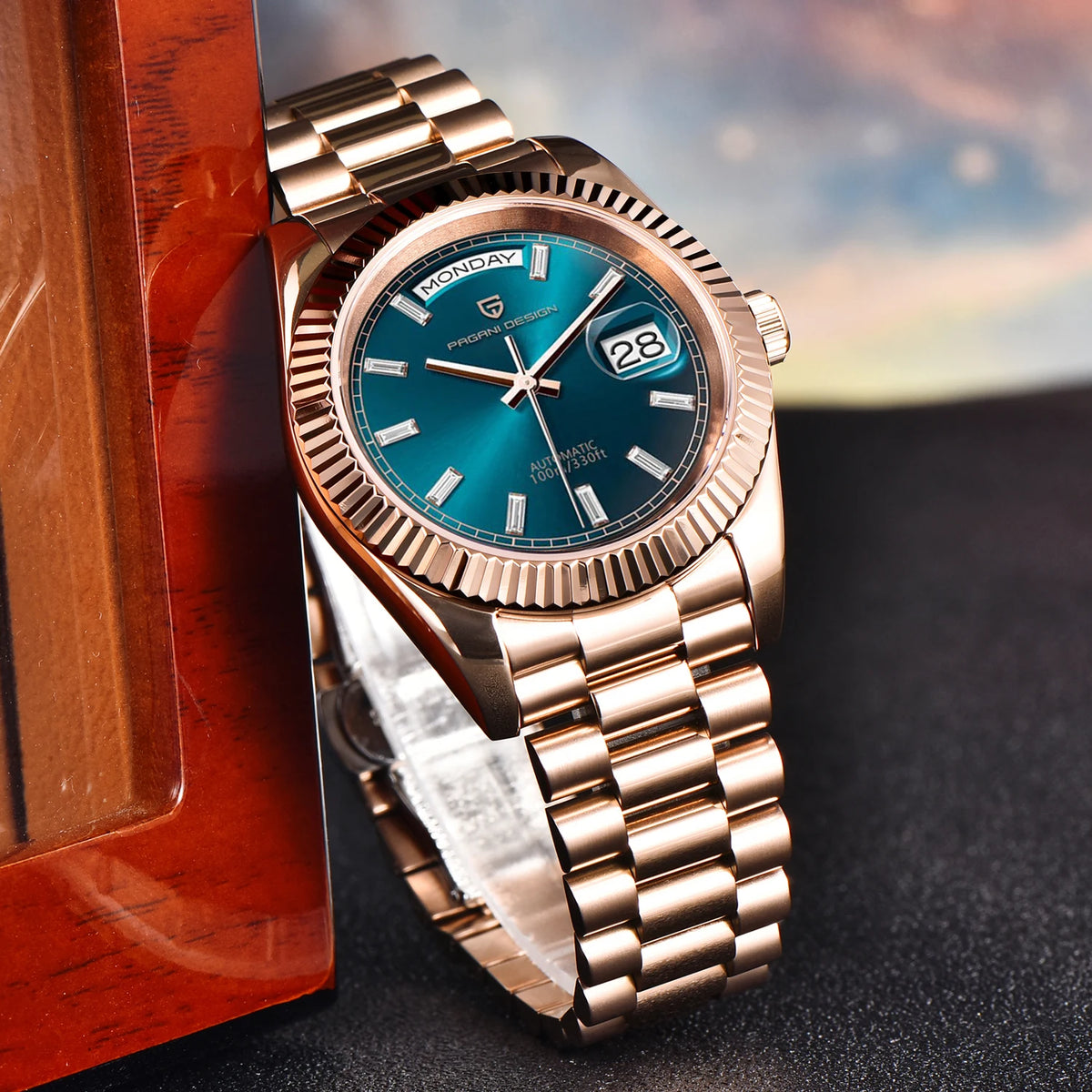 2025 New PAGANI DESIGN Luxury Men Mechanical Watches Rose Gold Automatic Watch For Men AR Sapphire Mirror Sports Clock Man Gifts