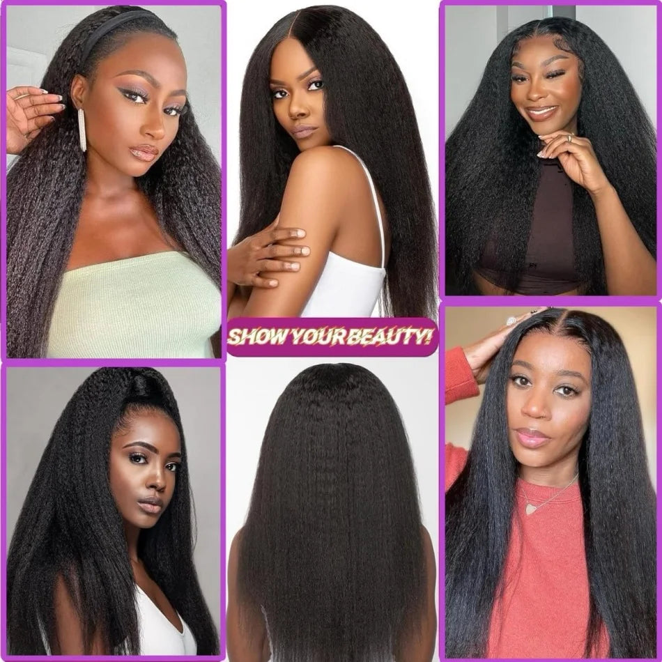 Kinky Straight Feather Crochet Human Hair Extension Wave Pre Separated Knotless Invisble Micro Loop Hair Extensions 60g/pack