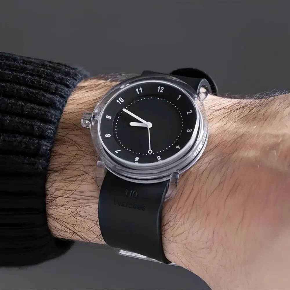Minimalist Unisex Watch with Waterproof Resin Case, Silicone Strap, Japanese Quartz Movement, 38mm Dial for Men and Women