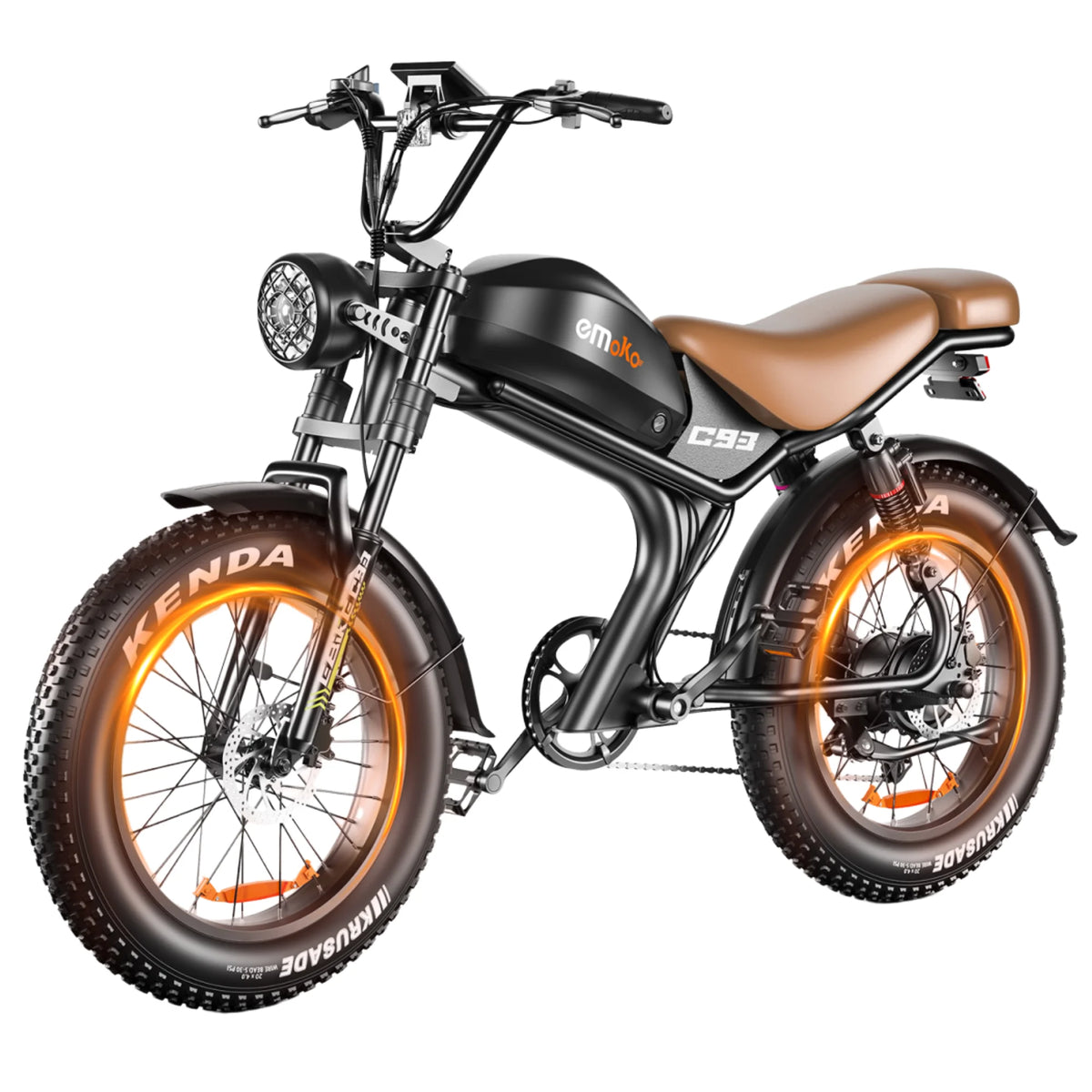 EMOKO C93 1000W Electric Bike for Adults, 20"x4.0" Fat Tire Electric Bicycle, 48V 20Ah Ebike 31 mph, 50 Miles Range